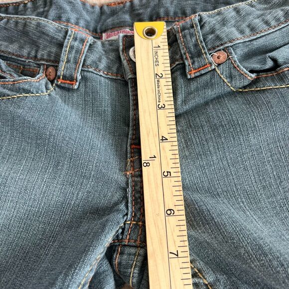 True Religion Jeans Womens 27 Gray Billy Row Seat Distressed Skinny USA Denim - Picture 13 of 16